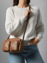 Sac Bandouli�re Soft Caramella Cuir Lancaster Marron soft caramella 6-vue-porte