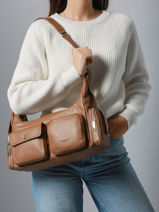 Sac Port� �paule Soft Caramella Cuir Lancaster Beige soft caramella 7-vue-porte