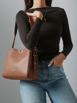 Sac Port� �paule Mademoiselle Romy Cuir Lancaster Beige mademoiselle romy 105-vue-porte