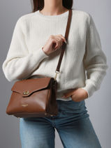 Shoulder Bag Milano Cosmos Leather Lancaster Brown milano cosmos 55-vue-porte