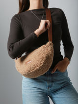 Sac Bandoulire Moumoute Lancaster Beige moumoute 54-vue-porte