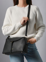 Shoulder Bag Dune Gaia Leather Lancaster Black dune gaia 104-vue-porte