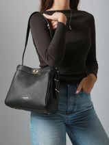 Sac Port paule Mademoiselle Romy Cuir Lancaster Noir mademoiselle romy 105-vue-porte