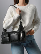 Sac Port paule Soft Caramella Cuir Lancaster Noir soft caramella 7-vue-porte