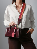 Suede Leather Mini Bcbg Bowling Bag Lancel Violet bcbg A13692-vue-porte