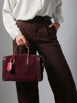 Medium Suede Leather Bcbg Bowling Bag Lancel Violet bcbg A13693-vue-porte