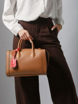 Medium Leather Bcbg Bowling Bag Lancel Brown bcbg A13690-vue-porte