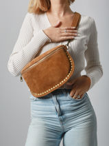 Belt Bag Milano Brown velvet VE24112-vue-porte