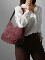 Suede Leather Carrie Shoulder Bag Nathan baume Violet vogue 1-vue-porte