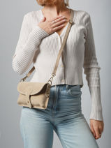 Sac Bandoulire Velvet Milano Beige velvet VE260612-vue-porte