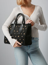 Sac Port Main A4 Stud David jones Noir stud CM7868-vue-porte