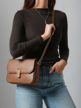 Sac Bandouli�re M Alice Cuir Nat et nin Beige vintage M-vue-porte