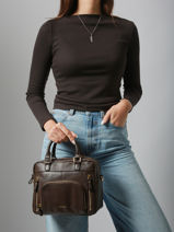 Sac Bandouli�re Baby Macy Cuir Nat et nin Marron vintage BABYMACY-vue-porte