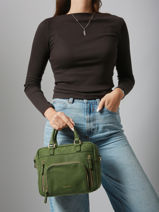 Sac Bandoulire Baby Macy Cuir Nat et nin Vert vintage BABYMACY-vue-porte