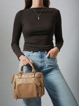 Leather Baby Macy Crossbody Bag Nat et nin Beige vintage BABYMACY-vue-porte