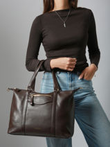 Shoulder Bag Vintage Leather Nat et nin Brown vintage THYLANE-vue-porte