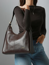 Sac Port� �paule Tina Cuir Lisse Nat et nin Marron vintage TINA-vue-porte
