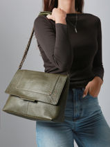 Shoulder Bag Felizia Leather Pieces Green felizia 17122472-vue-porte