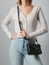 Sac Bandouli�re Saffiano David jones Noir saffiano 5-vue-porte