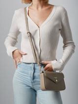 Crossbody Bag Saffiano David jones Beige saffiano 5-vue-porte