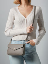 Crossbody Bag Saffiano David jones Gray saffiano 5-vue-porte