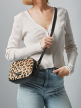 Sac Bandoulire Leopard David jones Beige leopard CM7663-vue-porte
