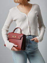 Sac Port Main Saffiano David jones Rouge saffiano CM7693A-vue-porte