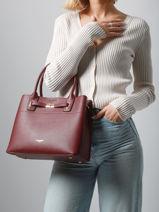 Satchel Saffiano David jones Black saffiano CM7744-vue-porte