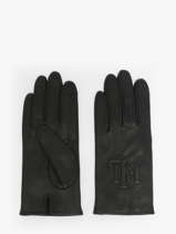 Leather Logo Women's Gloves Lauren ralph lauren Black elmswood 54960110