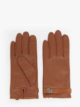 Leather Metal Logo Women's Gloves Lauren ralph lauren Brown elmswood 54927240