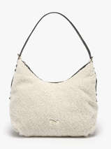 Sac Port paule Carrie Winter Cuir Et Mouton Nathan baume Beige vogue S