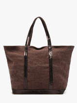 Zipped Linen Tote Bag Le Cabas Sequins Vanessa bruno Brown cabas lin 31V40409