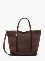 Petit Cabas Zipp Lin Et Paillettes Vanessa bruno Marron cabas lin 31V40435