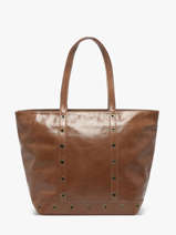 Le Cabas M Zipp� En Cuir Craquel� Vanessa bruno Marron cabas cuir 82V40378