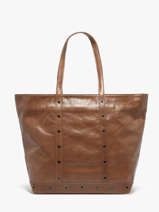 Small Leather Le Cabas Tote Bag With Strap Vanessa bruno Brown cabas cuir 82V40409