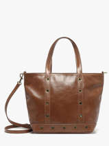 Sac Port� Main Cabas Cuir Cuir Vanessa bruno Marron cabas cuir 82V40435