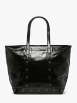 Small Leather Le Cabas Tote Bag With Strap Vanessa bruno Black cabas cuir 82V40409