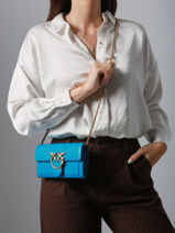 Sac Bandoulire Love Bag Icon Cuir Pinko Bleu love bag icon A0F1-vue-porte