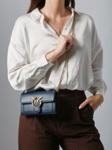 Crossbody Bag Love Bag Icon Leather Pinko Blue love bag icon A0F1-vue-porte