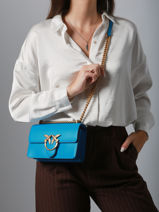 Shoulder Bag Love Bag Icon Leather Pinko Blue love bag icon A0F1-vue-porte
