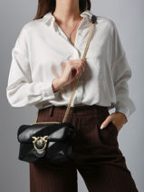 Sac Bandouli�re Love Bag Puff Cuir Pinko Noir love bag puff A2JY-vue-porte