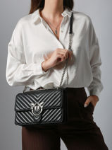 Shoulder Bag Love Bag Quilt Leather Pinko Black love bag quilt A0GK-vue-porte