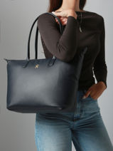 Sac Port paule Popette Nylon Tommy hilfiger Bleu popette AW17705-vue-porte