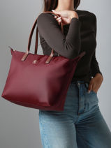Sac Port paule A4 Popette Nylon Tommy hilfiger Rouge popette AW17711-vue-porte