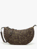 Sac Bandouli�re Leopard Miniprix Vert leopard L