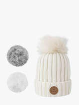 Hat With Removable Pompom Cabaia White hats SG696105