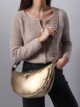 Sac Bandouli�re Doudoune Polyester Le voyage en panier Beige doudoune AHP230-vue-porte