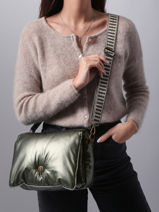 Sac Bandoulire Doudoune Le voyage en panier Vert doudoune AHP233-vue-porte