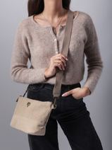 Sac Bandoulire Velours Le voyage en panier Marron velours AHP239-vue-porte