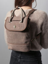 Sac  Dos Le voyage en panier Marron velours AHP241-vue-porte